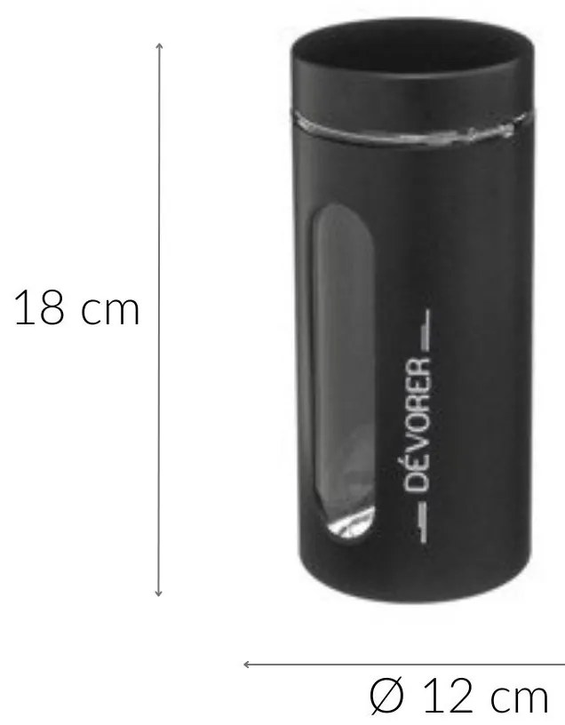 Pojemnik szklany na żywność BLACK, 1250 ml