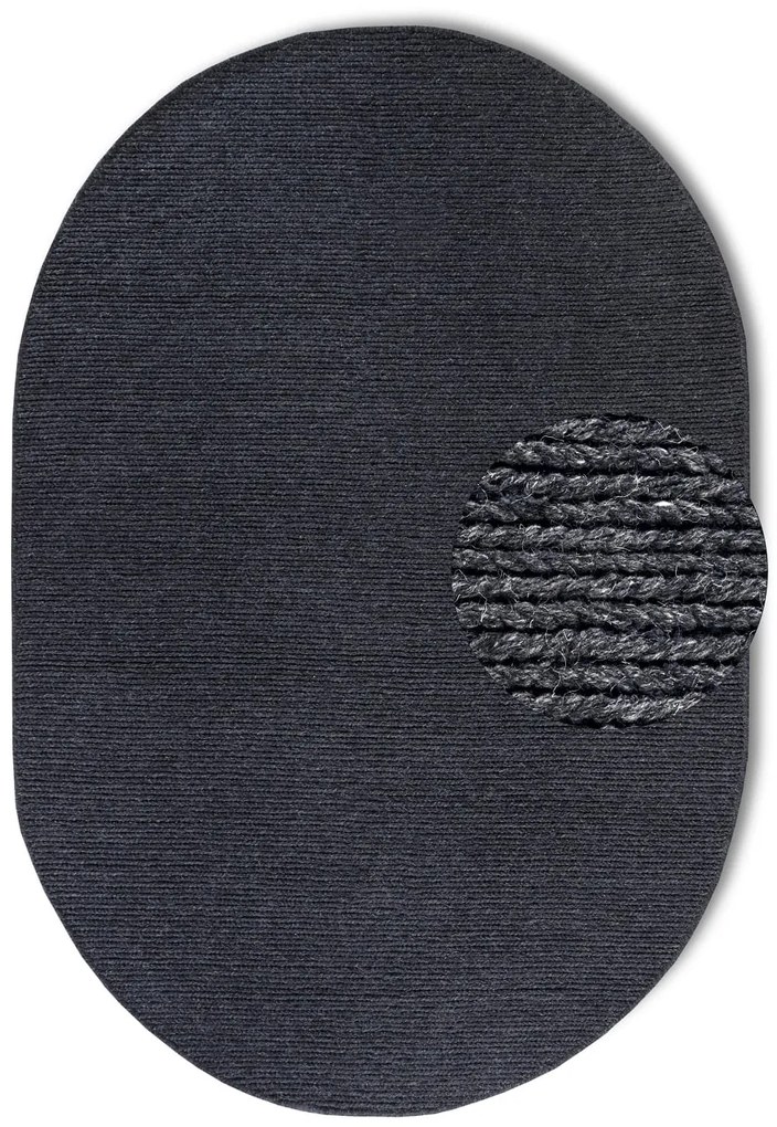 Dywan wełniany Villeroy & Boch antracyt owal 160 cm x 230 cm