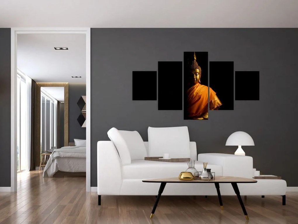 Obraz - Posąg Złotego Buddy (125x70 cm)