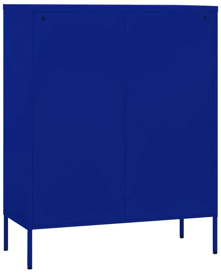 Granatowa metalowa zamykana szafka gospodarcza W6-G10