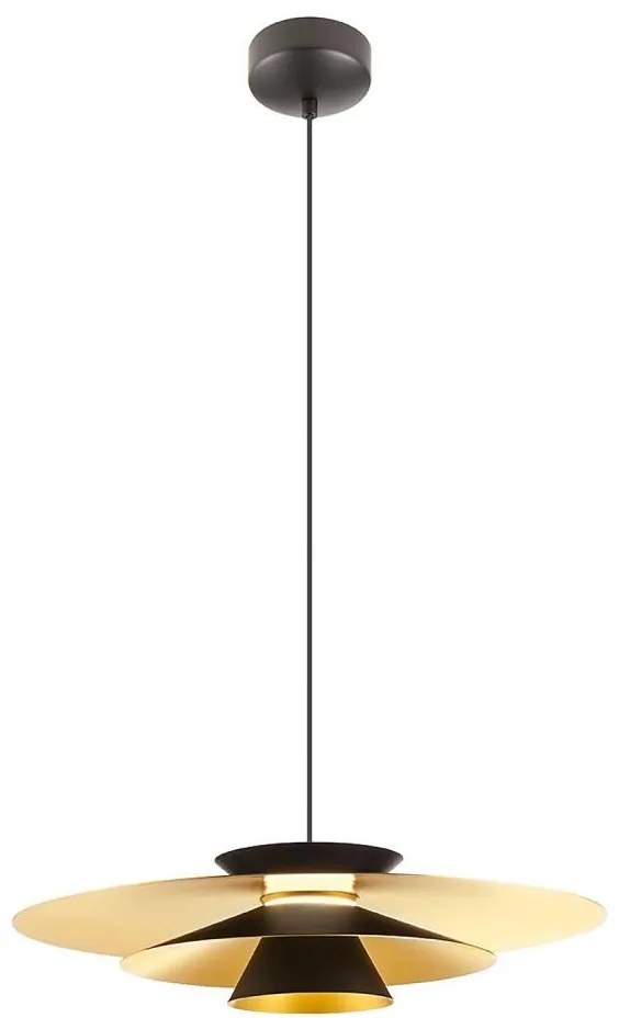 Redo 01-3001 - Lampa wisząca LED na lince FARGO LED/16,5W/230V średnica 50 cm czarny/złoty