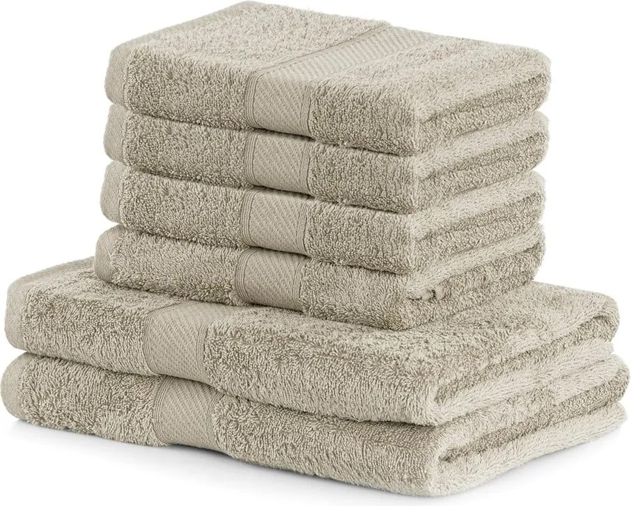 Zestaw 6 beżowych ręczników DecoKing Bamby