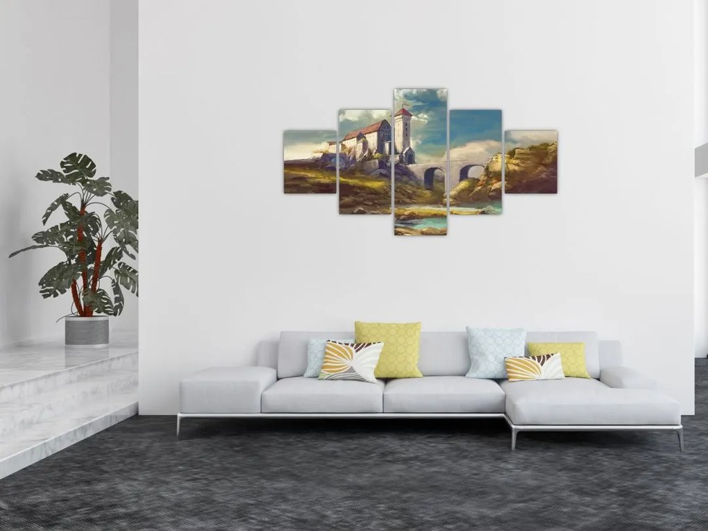 Obraz - Średniowieczny zamek (125x70 cm)