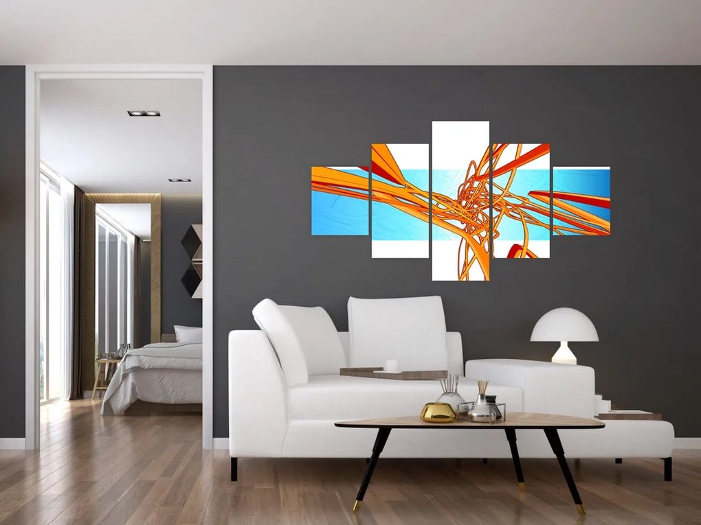 Obraz - Splecione linie, abstrakcja (125x70 cm)