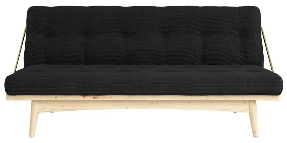 Sofa rozkładana ze sztruksową tapicerką Karup Design Folk Raw/Charcoal