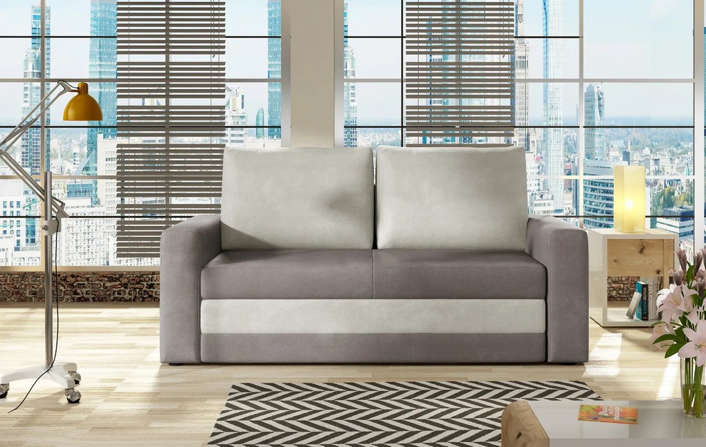 Sofa rozkładana z funkcją spania WAVE szara ELTAP