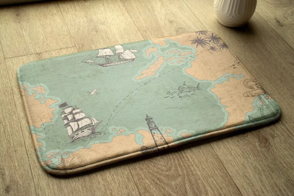 Dywanik antypoślizgowy do łazienki Dywanik antypoślizgowy do łazienki Stara mapa