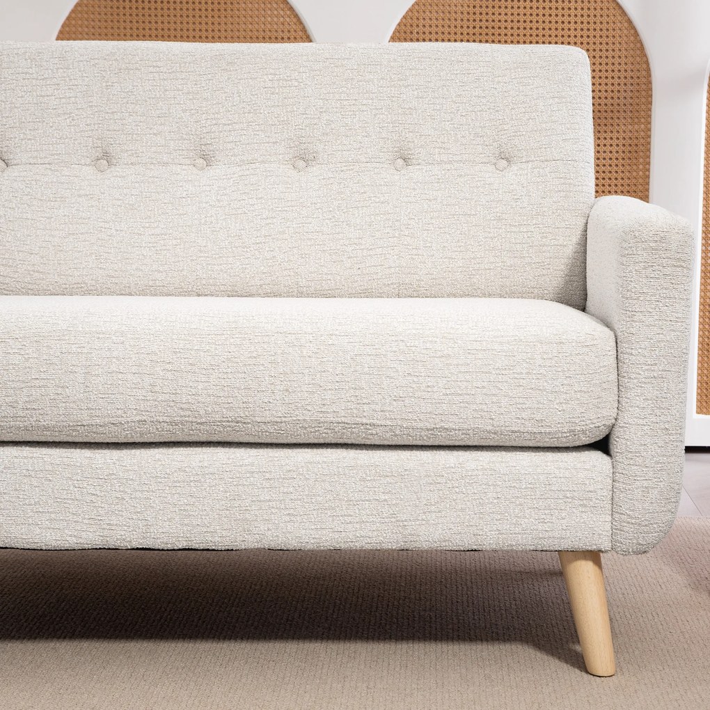 HOMCOM Sofa Dwuosobowa, Komfortowa, 134x71x82 cm, Beżowa