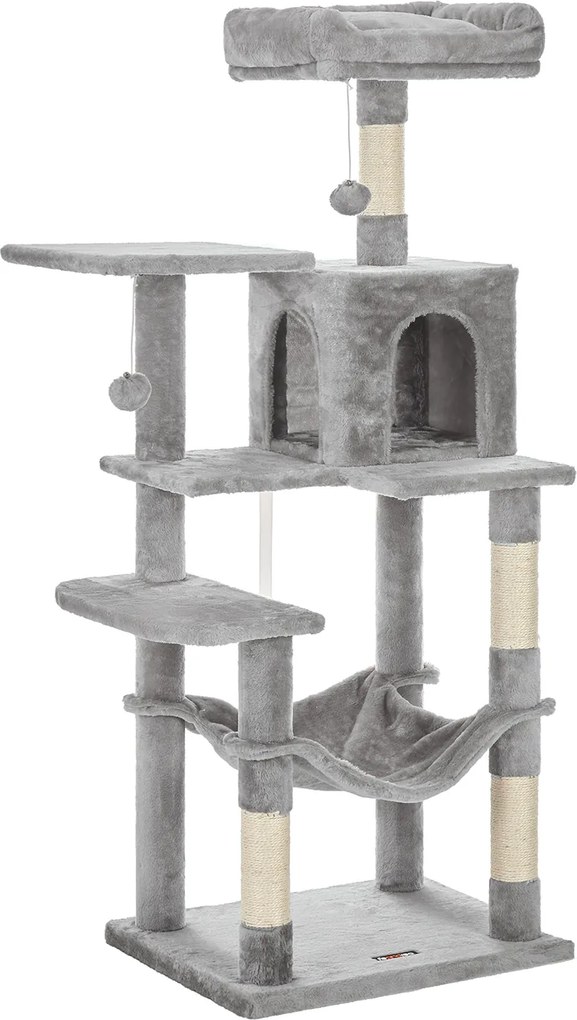 Drapak dla kota DÁRIUS, 55x45x143 cm, jasnoszary SongmicsHome