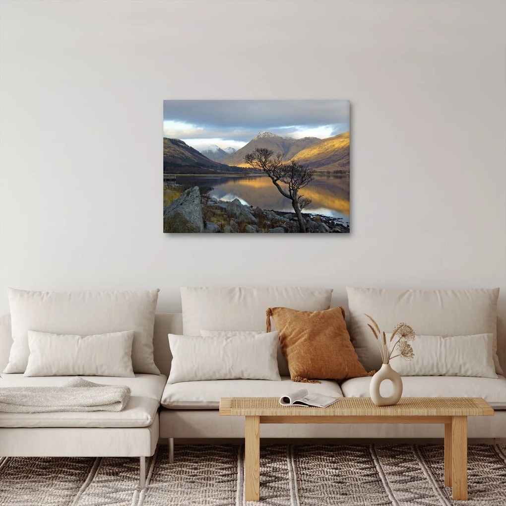 Obraz - Góry nad jeziorem (70x50 cm)