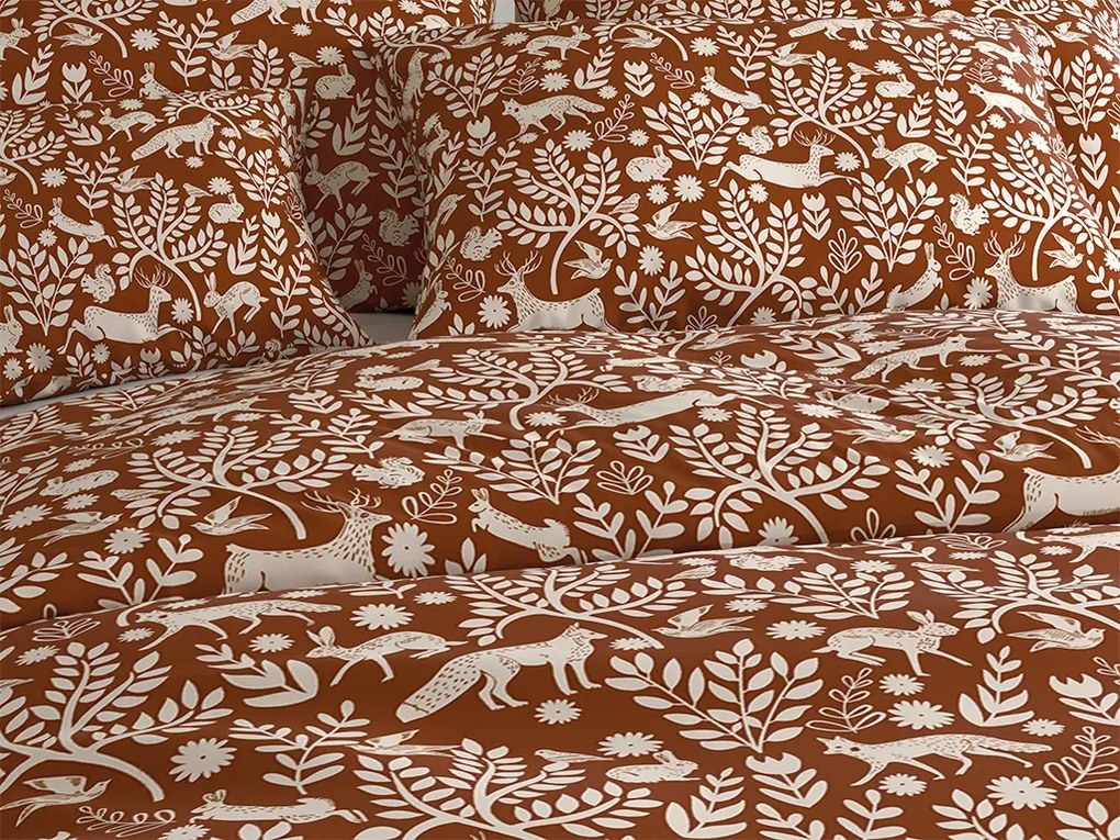 PrzytulneMieszkanie.pl PrzytulneMieszkanie.pl Pościel z mikrofibry FOREST ANIMALS brązowa Rozmiar pościeli: 2 szt 70 x 90 cm | 200 x 220 cm
