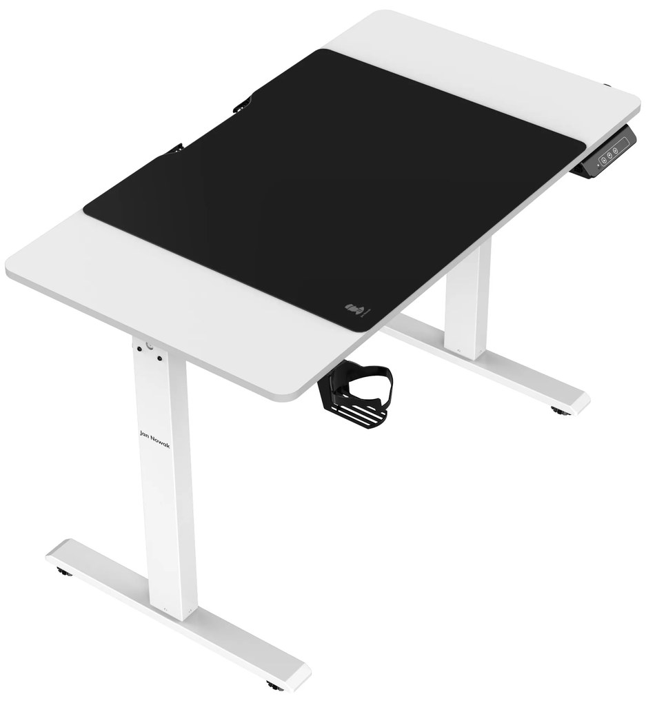 Biurko z elektryczną regulacją wysokości białe, 1100x720x600 mm: EGON