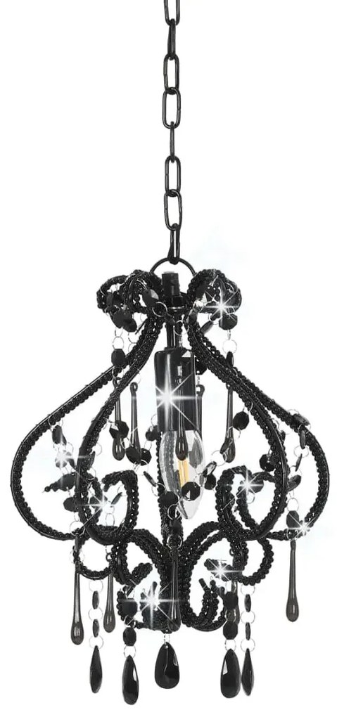 Czarna lampa sufitowa z koralikami - EX168 Pergio 21X