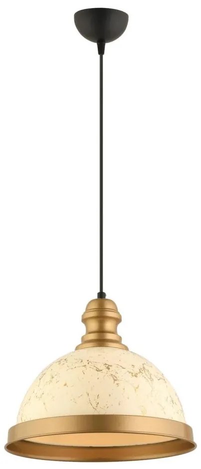 Lampa wisząca na linku MONZA 1xE27/40W/230V śr. 29 cm kremowa/brązowa