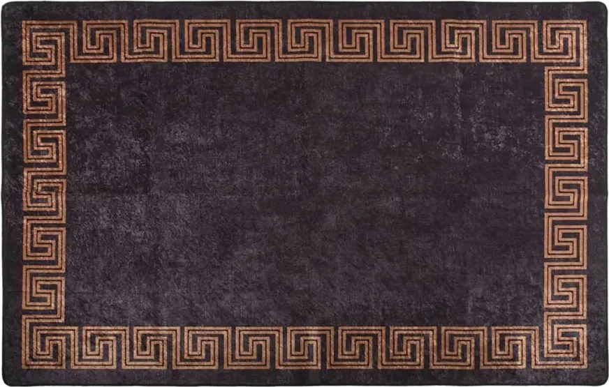 Stylowy prostokątny czarny dywan 190x300 cm Dąb A5-S21