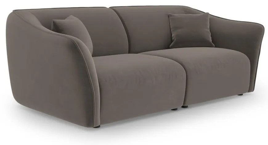 Brązowa aksamitna sofa 206 cm Tokyo – Cosmopolitan Design