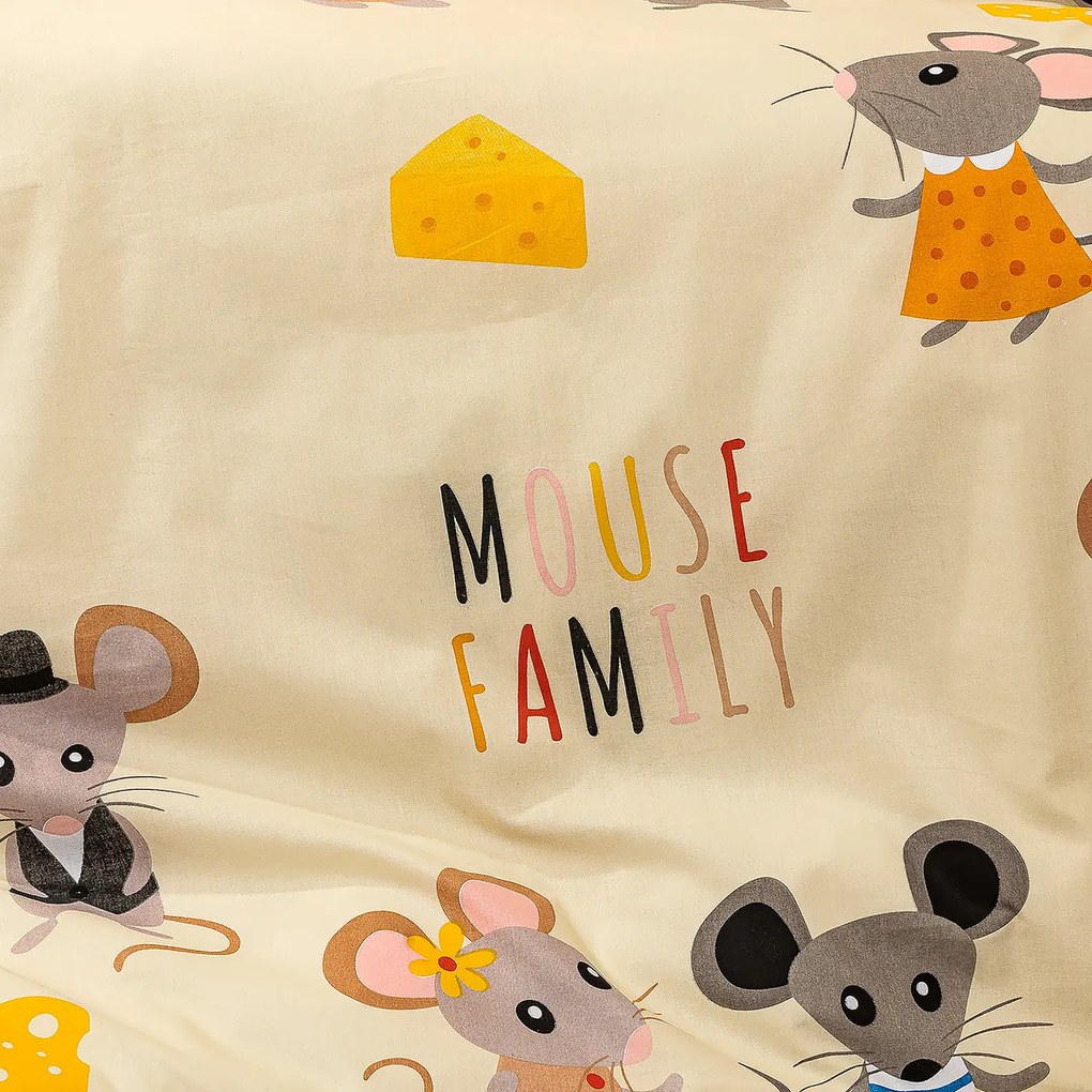4Home Dziecięca pościel bawełniana do łóżeczka Little mouse, 100 x 135 cm, 40 x 60 cm