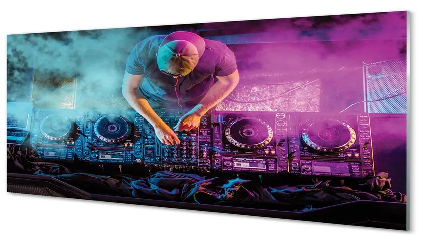 Obraz akrylowy Konsol DJ kolorowe światła