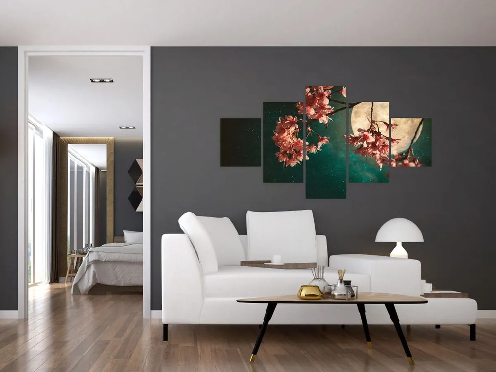 Obraz - Kwiat wiśni podczas pełni (125x70 cm)