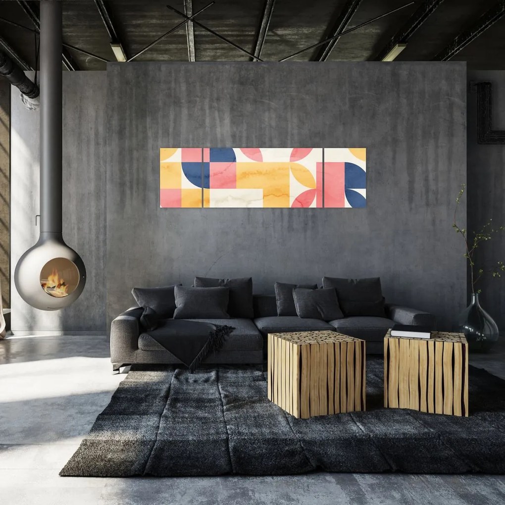 Obraz - Abstrakcja z wzorami retro (170x50 cm)