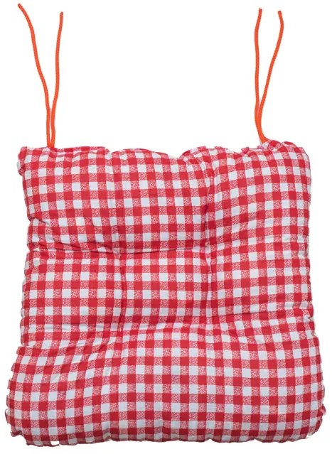 Poduszka na krzesło Soft kratka czerwona