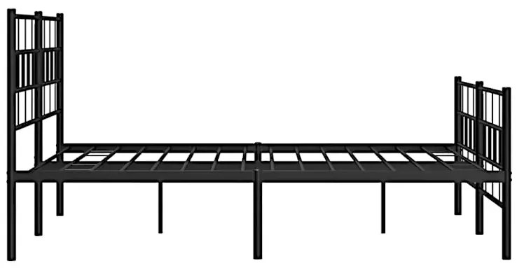 Czarne dwuosobowe metalowe łóżko 120x200 - Aretuza