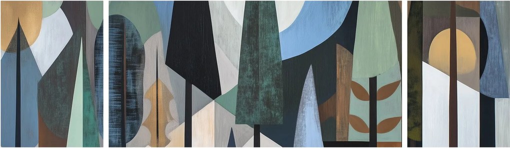 Obraz - Naturalna geometria abstrakcyjna II. (170x50 cm)