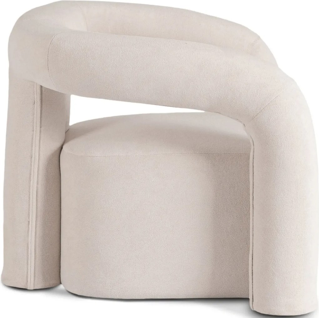 Kremowy fotel w stylu nowoczesnym F7-E05