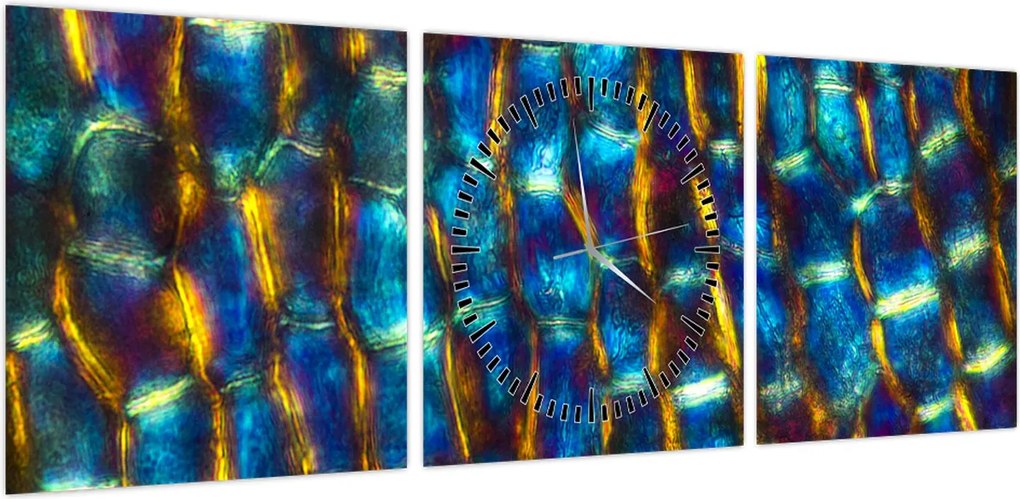 Obraz - Ściana komórkowa (z zegarem) (90x30 cm)