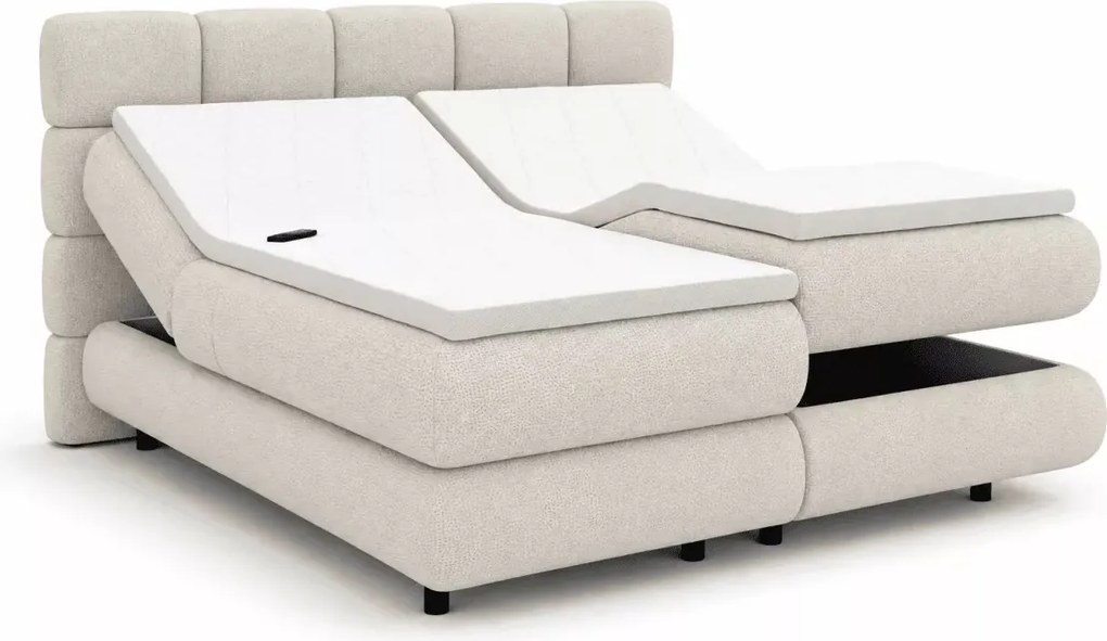 Foggia - łóżko do sypialni boxspring z elektryczną regulacją pozycji spania i materacem 7-strefowym