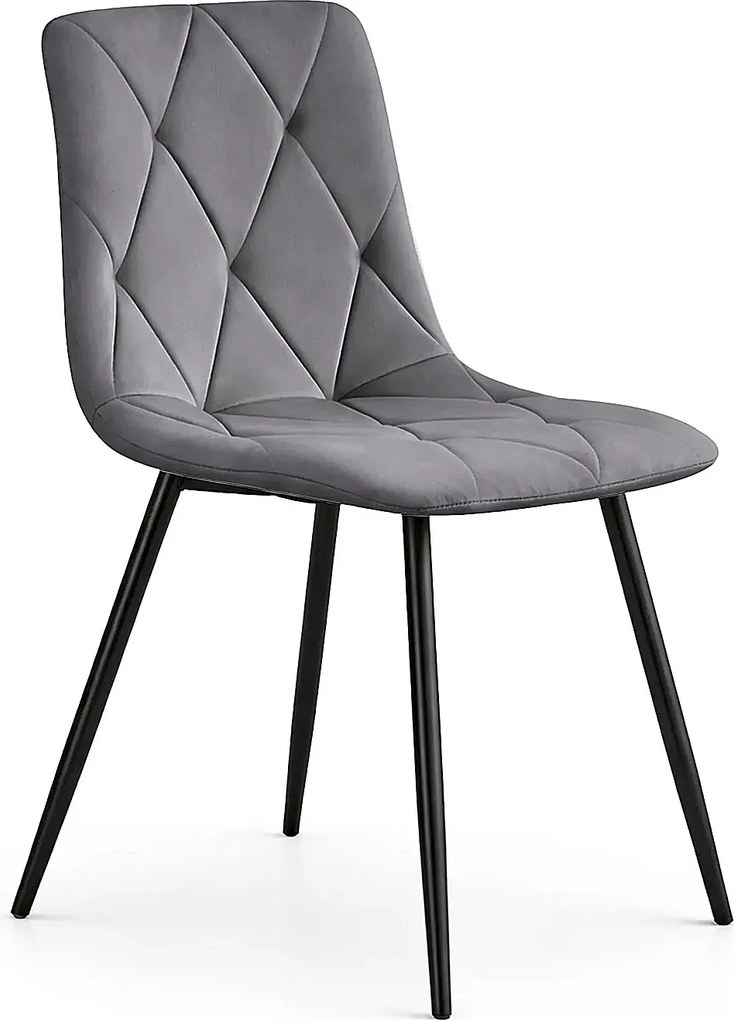 Grafitowe pikowane krzesło welurowe R5-T37