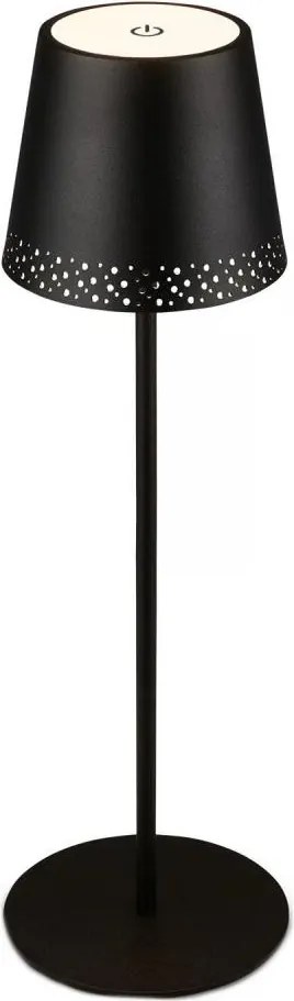 Brilo - LED ładowalna dotykowa lampka biurkowa KIKI LED/2,6W/5V IP44 2600 mAh czarna