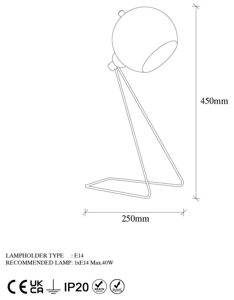 Lampa stołowa w kolorze miedzi z metalowym kloszem (wysokość 45 cm) Mixed – Opviq lights