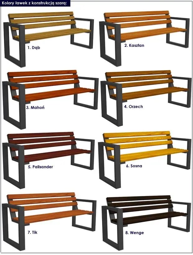 Drewniana ławka parkowa Norin Montano 150cm - 8 kolorów