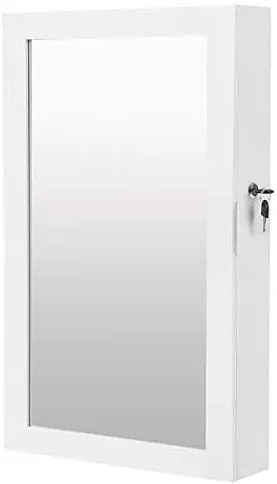 Ścienna biała szafka z lustrem na biżuterię Z3-C56