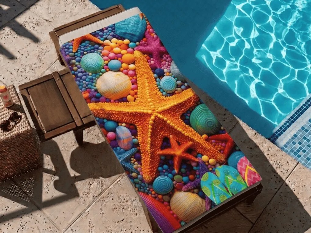 Szybkoschnący ręcznik plażowy COLOR SEA kolorowy 70 x 140 cm, 100% mikrofibra