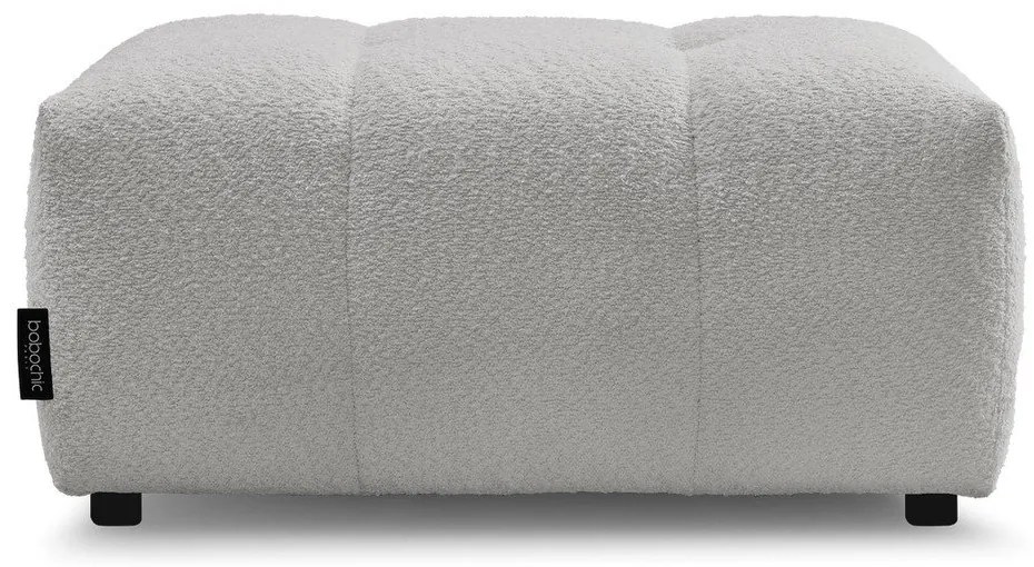 Jasnoszary podnóżek z materiału bouclé Roxelane – Bobochic Paris