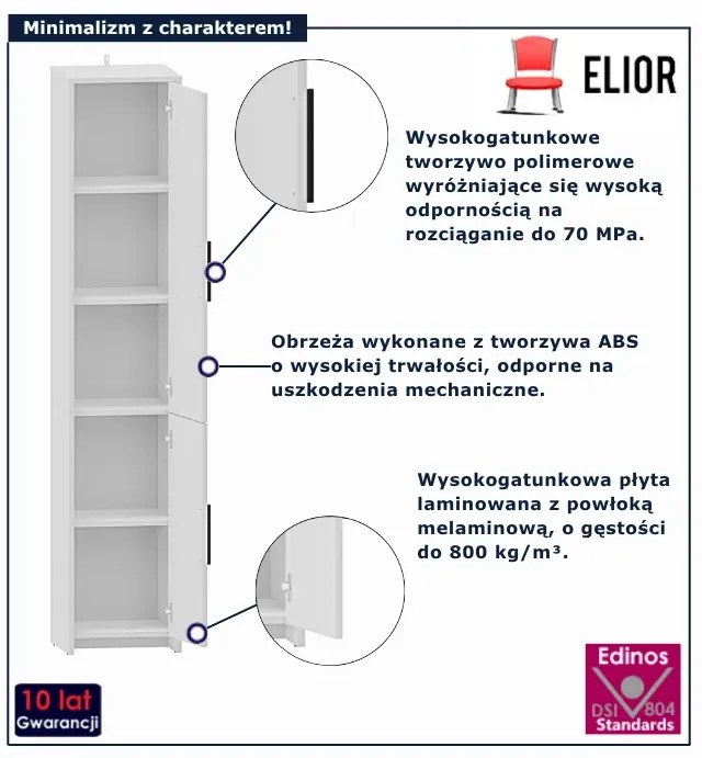 Biały nowoczesny regał zamykany- A9-P05