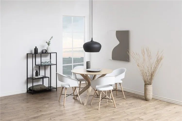 Designerski stół fornirowany z okrągłym blatem Duncan