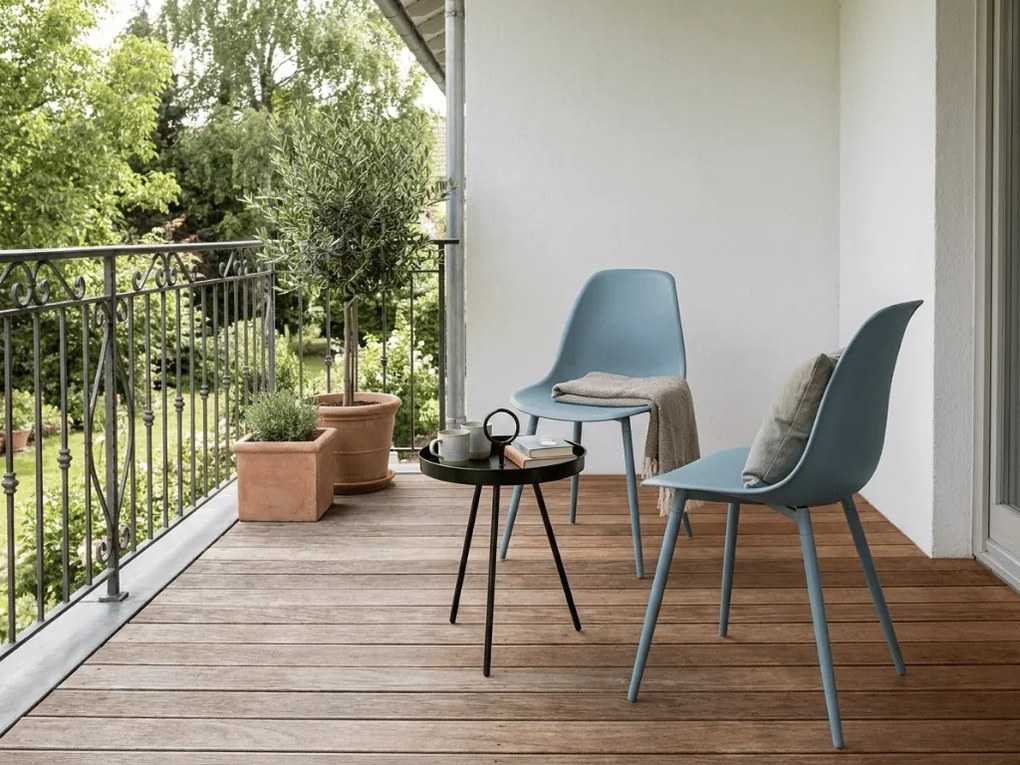Zestaw 2 szt. plastikowych krzeseł OSAKA, naftowy
