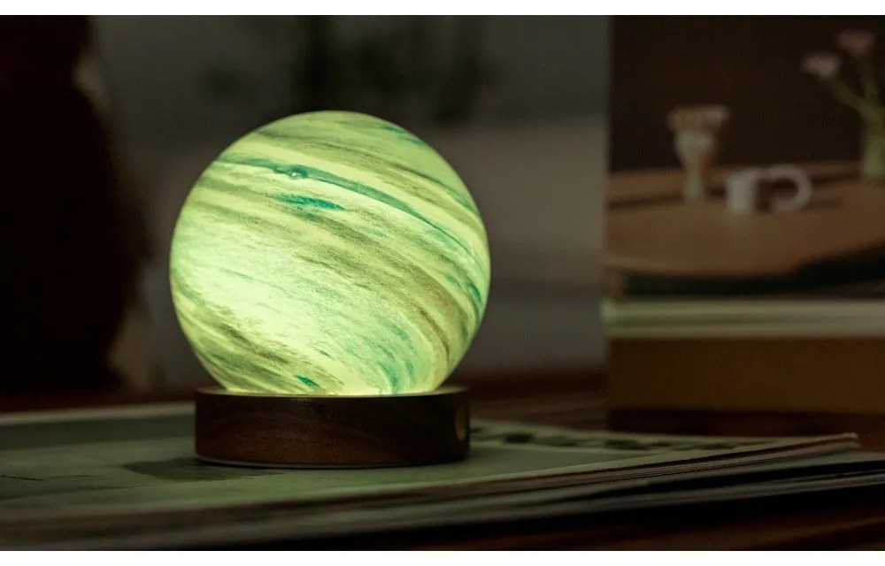 Brązowa/w ciemnym naturalnym kolorze dekoracja świetlna na USB ø 8 cm Polar Cloud – Gingko