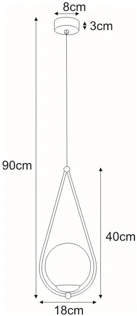 Czarna pojedyncza lampa wisząca - S052-Maestor