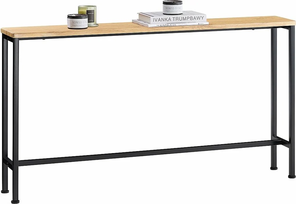 SoBuy Konsola do przedpokoju Czarny 120x20x80cm Przemysłowy FSB19-XL-SCH