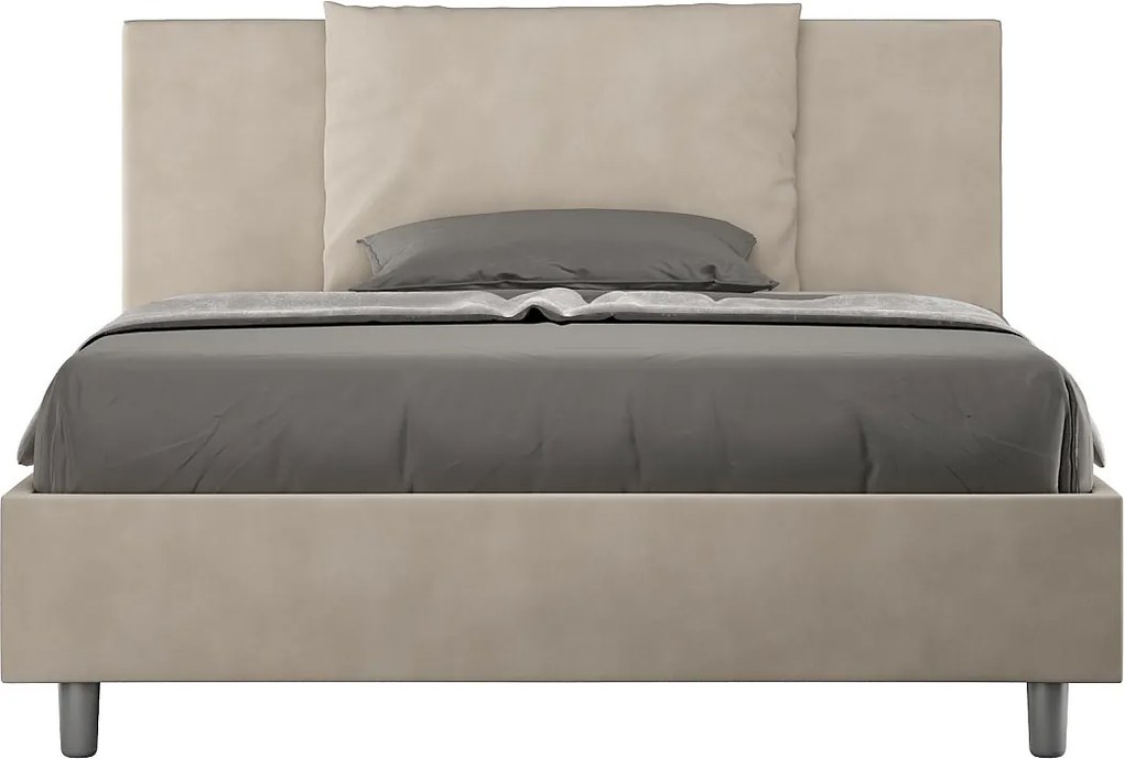 Łóżko bez stelaża tapicerowane 140x210 microfibra piaskowy Antea