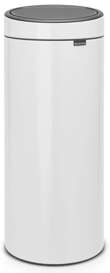 Biały stalowy kosz na śmieci otwierany na dotyk 30 l Touch Bin – Brabantia