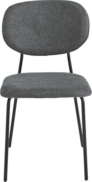 Komplet 2 nowoczesnych krzeseł antracytowych "Nika" z pokryciem materiałowym i metalowym stelażem cm 48x54 86h