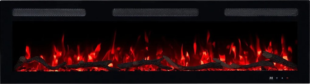Kominek elektryczny MONARCH 152 - ogień premium - na ścianę i do zabudowy - 152x13x35 cm - kominek LED z grzaniem 900/1800 W