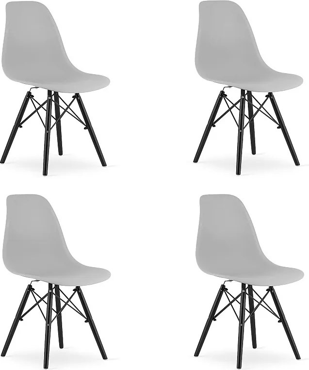 Krzesło Valora OSAKA, szare, czarne, ergonomiczne, z nogami x4