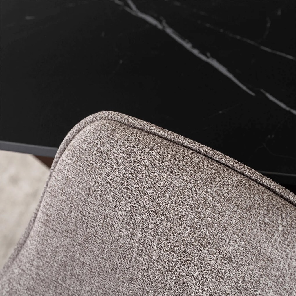 Krzesło Tapicerowane do Jadalni EDRICK Brązowe Nowoczesne Loft