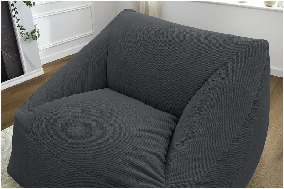 Ciemnoszary sztruksowy worek do siedzenia Lilibet – Bobochic Paris